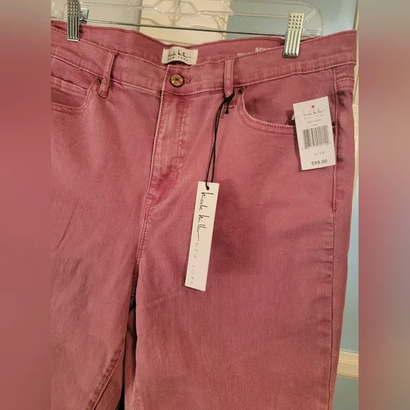 Nicole Miller Pink High Rise Women Jeans - Picture 4 of 6